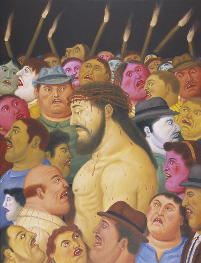 F.Botero, Jesus y la multitud, 2010, museo colombiano di Antioquia