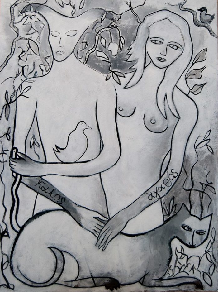 LORENZO BRUSCHINI KALOS KAI AGATHOS (Oberon and consort)  acrilico su tela  120 x 90 cm. 